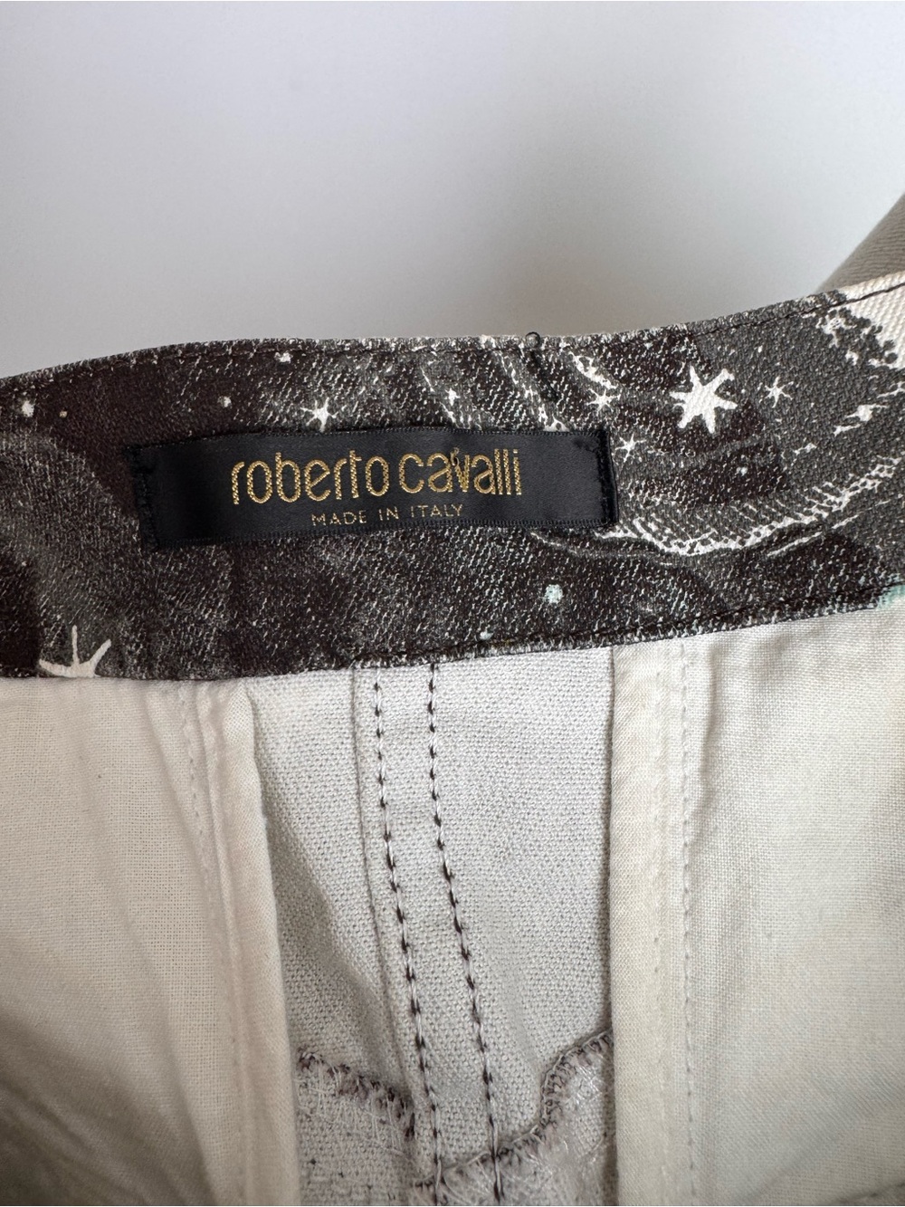 Vintage Roberto Cavalli Constellation Zodiac Print Midi Skirt – Brown, Size S - Picture 8 of 9